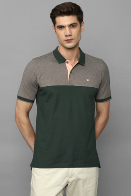 LOUIS PHILIPPE Solid Men Polo Neck Green T-Shirt