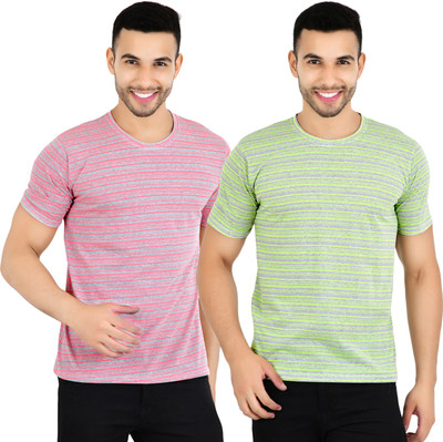 YUALIN CREATION Printed Men Round Neck Multicolor T-Shirt