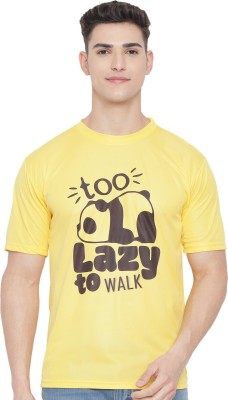 InkTees Printed Men Round Neck Yellow T-Shirt