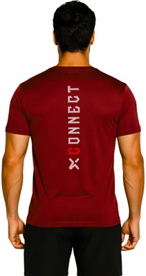 3colors Typography Men Round Neck Maroon T-Shirt