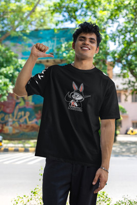The Trend Tees Graphic Print Men Round Neck Black T-Shirt