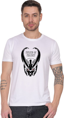 Maheshworld Graphic Print Men Round Neck White T-Shirt