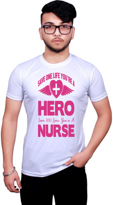 NITYANAND CREATIONS Printed, Typography Men Round Neck Multicolor T-Shirt