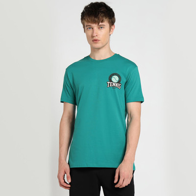 INFINIA Graphic Print Men Round Neck Yellow T-Shirt