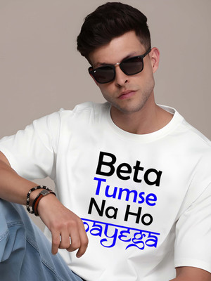 Kaido Typography Men Round Neck White T-Shirt