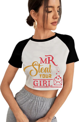 GNAP Typography Women Round Neck Brown T-Shirt
