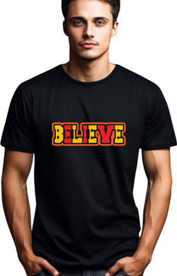Seek Buy Love Printed Men Round Neck Black T-Shirt