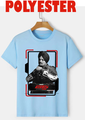 Tee Gallery Printed Men Round Neck Light Blue T-Shirt