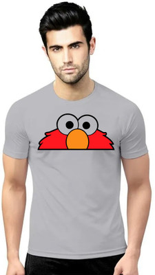 LV CARE Printed Men Round Neck Grey T-Shirt