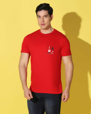 WOOSTRO Graphic Print Men Round Neck Red T-Shirt