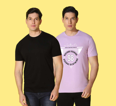 WOOSTRO Typography Men Round Neck Multicolor T-Shirt
