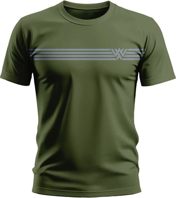 Warriorworld Typography Men Round Neck Green T-Shirt