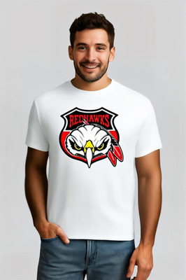 RV NEW FASHION Printed Men Round Neck Reversible White T-Shirt