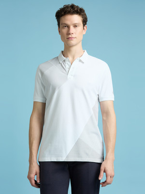 Pepe Jeans Colorblock Men Polo Neck White T-Shirt