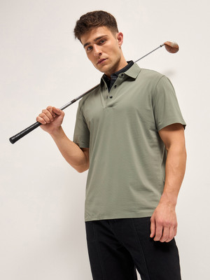 THE BEAR HOUSE Solid Men Polo Neck Green T-Shirt