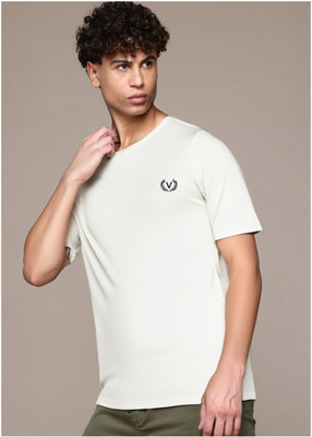 MACK JONNEY Solid Men Round Neck White T-Shirt