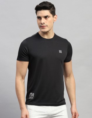 Rock.it Solid Men Round Neck Black T-Shirt