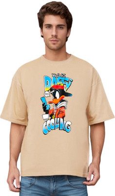 Ericia Printed Men Polo Neck Beige T-Shirt