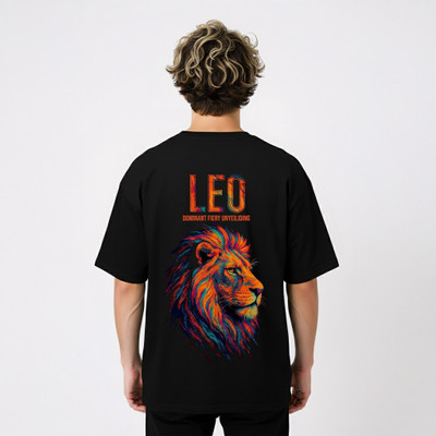 Librone Printed Men Round Neck Black T-Shirt