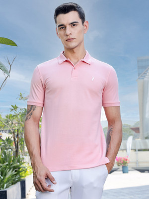 THOMAS SCOTT Solid Men Polo Neck Pink T-Shirt