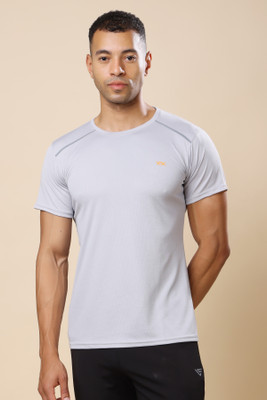 KEX Solid Men Round Neck Grey T-Shirt