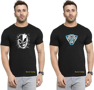 JoyandHappiness Printed Men Round Neck Black T-Shirt
