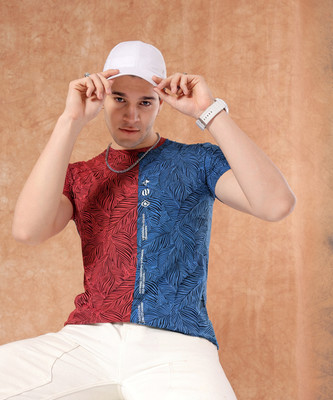 The Indian Garage Co. Printed Men Round Neck Red T-Shirt