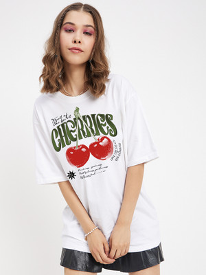 COLOR CAPITAL Solid Women V Neck Red T-Shirt