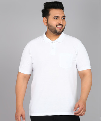 METRONAUT PLUS Solid Men Polo Neck White T-Shirt