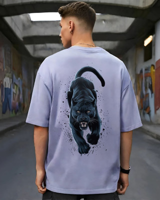 Arfila Printed Men Round Neck Purple T-Shirt
