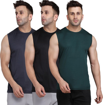 INDIZO Solid Men Round Neck Multicolor T-Shirt