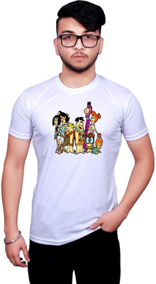 GOLDMONNK Cartoon Men Round Neck Multicolor T-Shirt