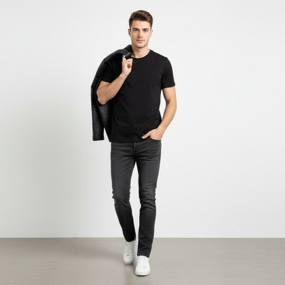 inknstyle Solid Men Crew Neck Black T-Shirt