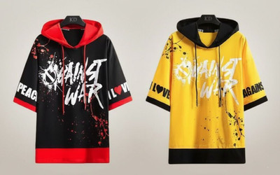 cnw Printed Men Hooded Neck Multicolor T-Shirt