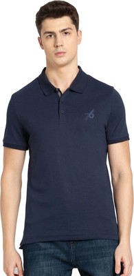 JOCKEY Solid Men Polo Neck Dark Blue T-Shirt