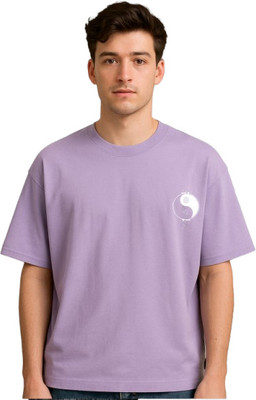 Buddy Collection Printed Men Round Neck Purple T-Shirt