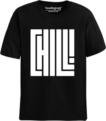 Toodleplus Typography Men Round Neck Black, White T-Shirt