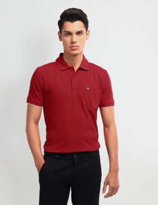 Arrow Sport Solid Men Polo Neck Red T-Shirt