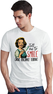 Seek Buy Love Printed Men Round Neck White T-Shirt