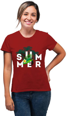 SmarTee Street Printed Women Round Neck Red T-Shirt