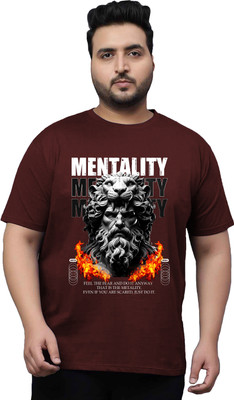 West Gate Clothing Printed Men Round Neck Maroon T-Shirt