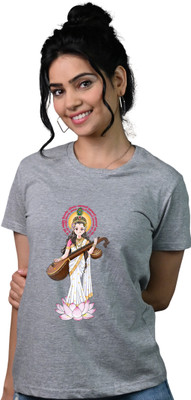 Tedhi Medhi Family Graphic Print Women Round Neck Grey T-Shirt