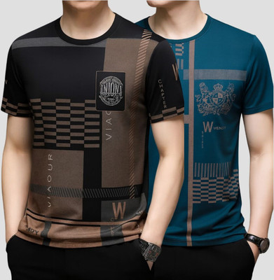 Belive in Yourself Boys Printed Polyester Regular T Shirt(Multicolor, Pack of 2)