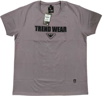 4MOST Printed Men Round Neck Purple T-Shirt