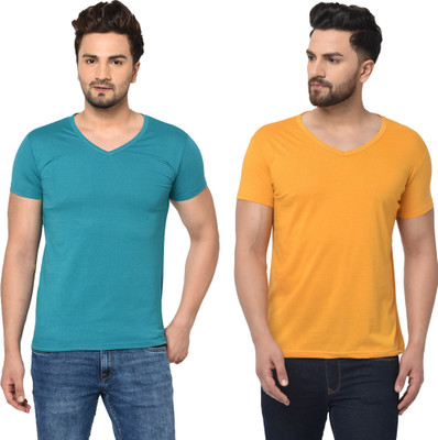 Adorbs Trend Solid Men V Neck Multicolor T-Shirt