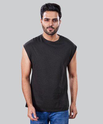 I&D Solid Men Round Neck Grey T-Shirt