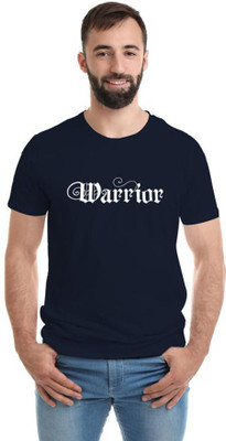 SmarTee Street Typography Men Round Neck Blue T-Shirt