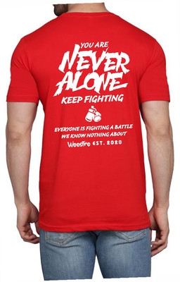 WOOSTRO Printed Men Round Neck Red T-Shirt