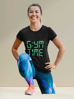 Clori Solid Women Round Neck Black T-Shirt