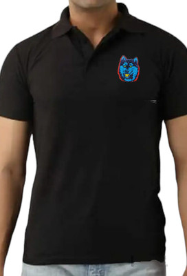 embos Solid Men Polo Neck White T-Shirt